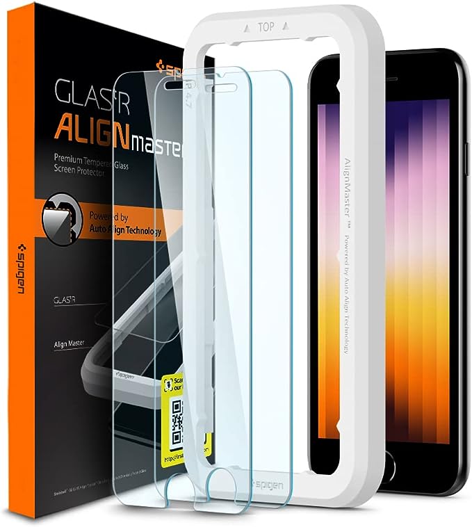 Displayschutz Apple iPhone SE / 7 / 8 Spigen Glas.tR ALIGNmaster 2er Pack