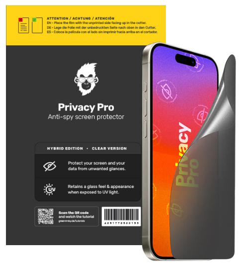 Displayschutz GREENMNKY bis 7" HYBRID PrivacyPro Clear