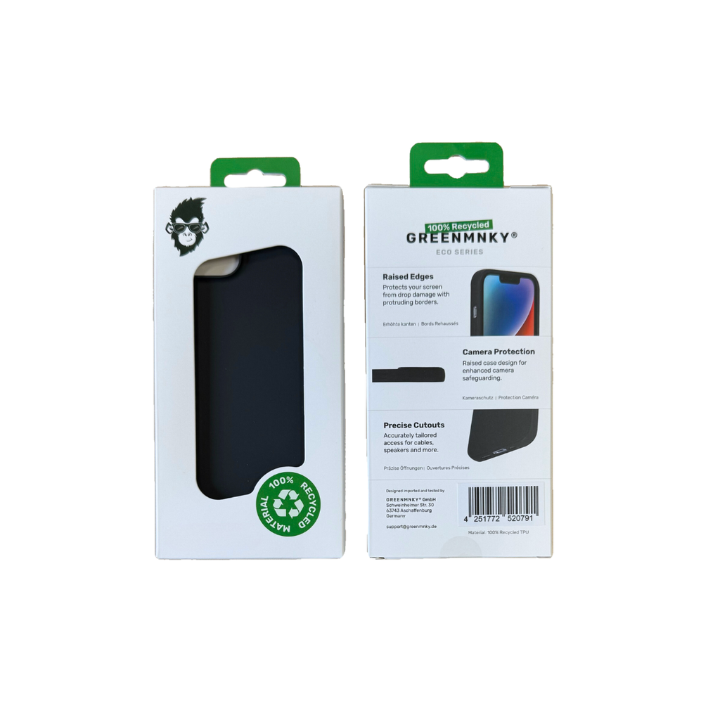Schutzhülle Apple iPhone 15 Pro GREENMNKY Eco-Case Schwarz
