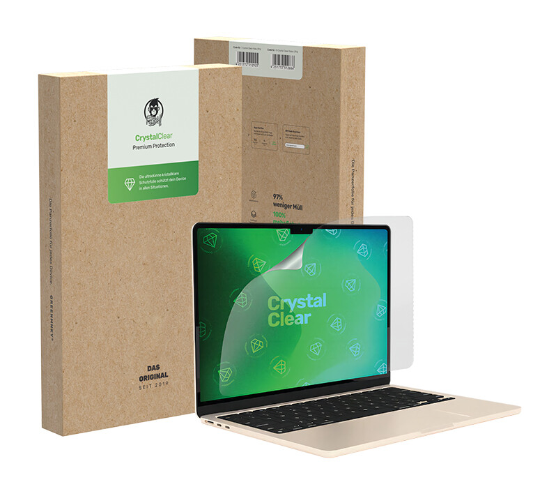Displayschutz GREENMNKY bis 16" CrystalClear