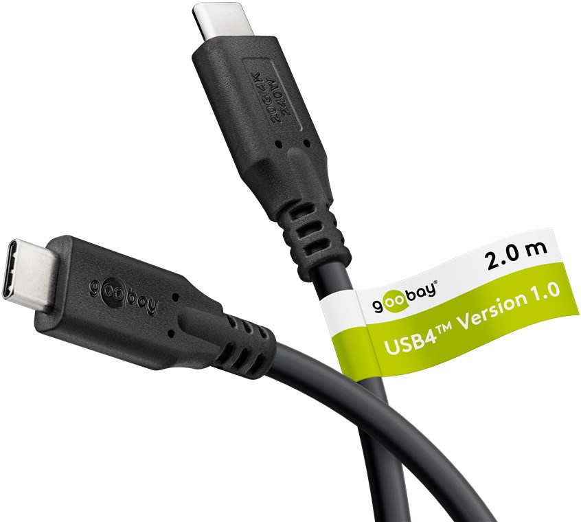 Kabel USB-C USB4 2M 240W schwarz goobay