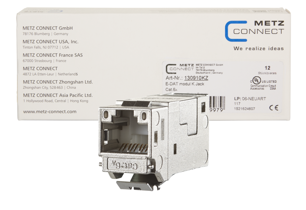 Netzwerk CAT6A Keystone Modul E-DAT Metz Connect