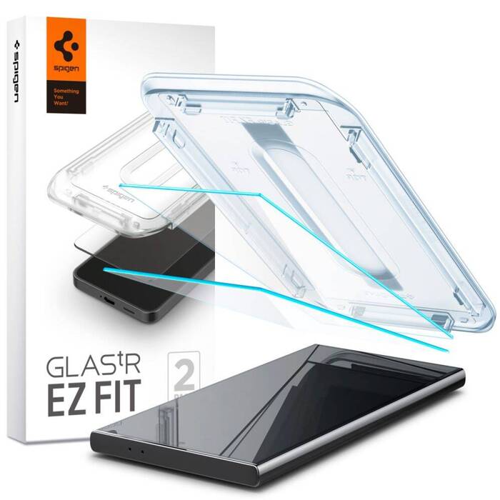Displayschutz Samsung Galaxy S24 Ultra Spigen Glas.Tr ez Fit 2er-Pack