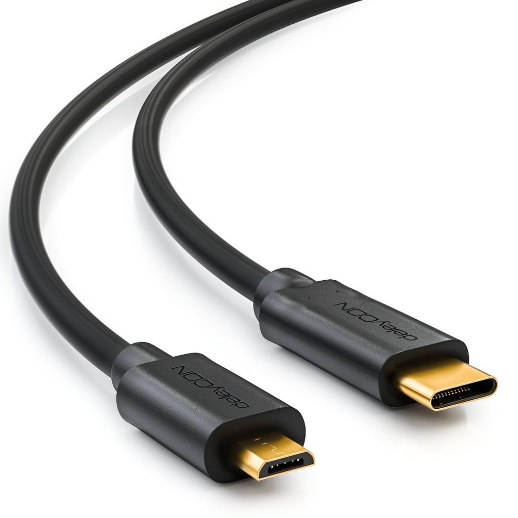 Kabel 1M USB-C > microUSB deleyCON